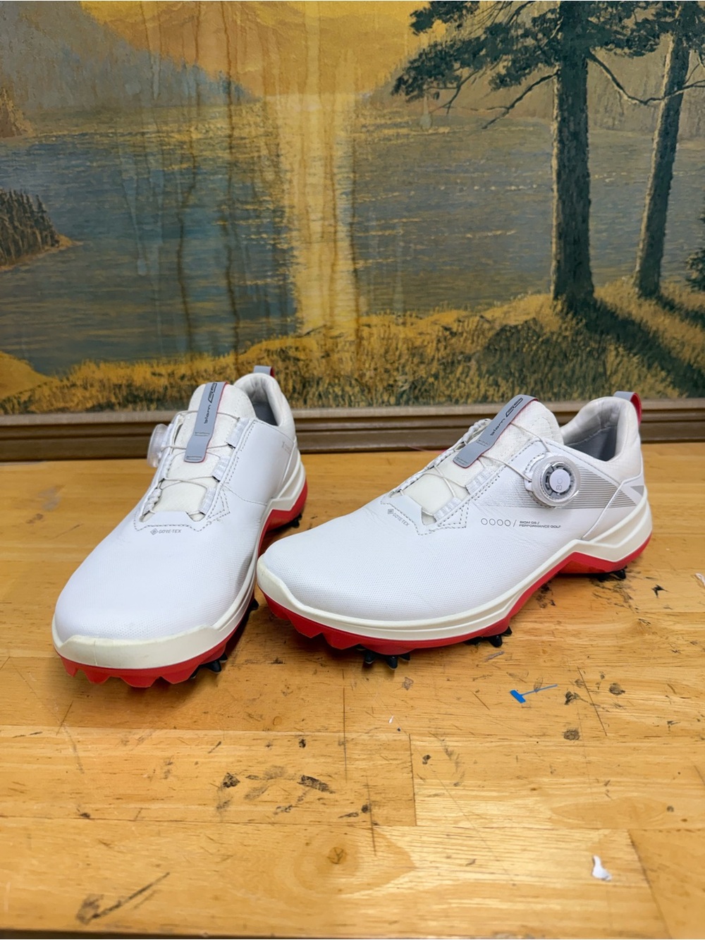 ECCO Biom G5 BOA Athletic Golf Shoes with Red Outsole, women’s size 8-8.5